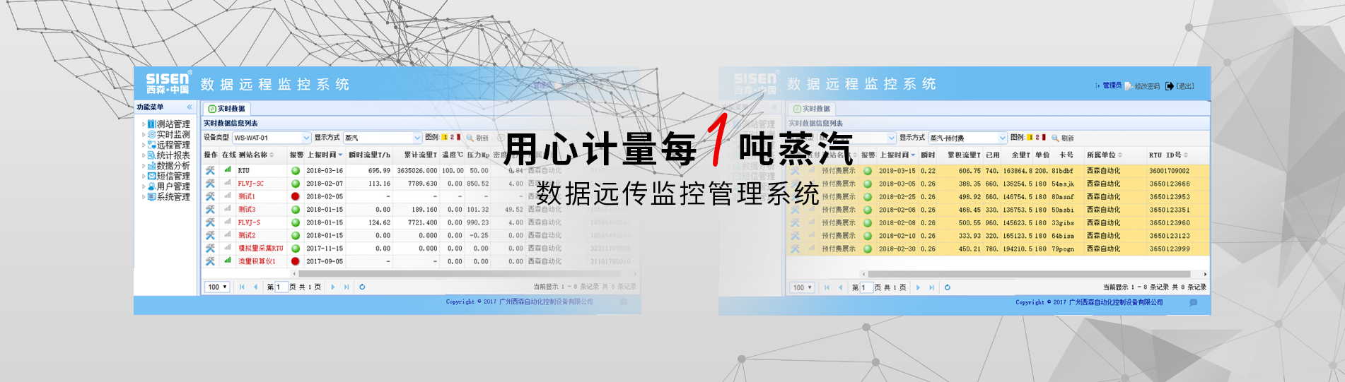 用心計量每1噸蒸汽